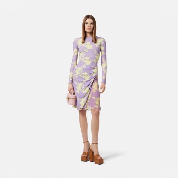 Versace Wild Roses Crepe Jersey Dress